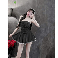 Sét bộ áo ống vạt bầu croptop , phối chân váy xòe đáy ren cực xinh