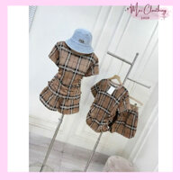 Set Bộ Áo Phông Kẻ Rúm Eo Cổ Tròn, Sét Bộ Phông Quần Đùi Ôm Body Tôn Dáng Hoạ Tiết Nữ