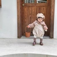 Set bộ áo + quần yếm bé gái từ 3 tháng tới 18 tháng công chúa siêu dễ thương, dày dặn cho cả mùa đông