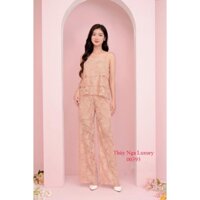 Set bộ áo ren 2 dây phối quần ống suông  00393