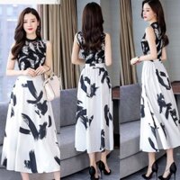 SET BỘ ÁO REN HỌA TIẾT VÁY HỌA TIẾT XẺ SANG TRỌNG CÓ SIZE LỚN XXXL