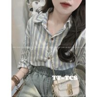 Sét bộ áo  somi fom rộng quần jean lưng thun cao cấp hottren ls766