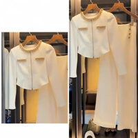 SÉT BỘ ÁO TAY DÀI QUẦN ỐNG RỘNG CÔNG SỞ PHỐI VIỀN KIM SA VÀNG SANG TRỌNG CHO NÀNG ĐI LÀM ĐI CHƠI CỰC XINH