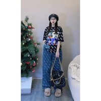 Sét Bộ Áo thun dày dặn quần jean lưng thun