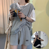 Set Bộ Áo Thun Gile & Quần Short Lưng Thun Có Dây Rút Form Rộng Thoải Mái [HÌNH THẬT]