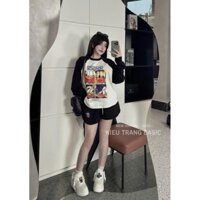 SÉT BỘ ÁO THUN ZIP DÀI TAY IN VỊT KÈM QUẦN ĐÙI