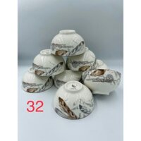Sét Bộ Bát Cơm, Chén Cơm Sứ 10c, Hình Long Vũ, Kích Thước 11cm