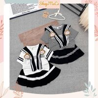 Set bộ bé gái CS562, # Set áo cổ thuỷ thủ 2 gấu chân váy tầng
