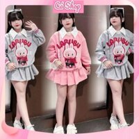 Set bộ bé gái CS601, CS568,  Set áo cổ sơ mi chân váy xếp ly cho bé