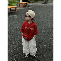 set bộ bé trai áo đỏ kèm quần kaki túi hộp