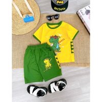 Set bộ bé trai hình thú cực dễ thương, chất cotton mặc mát, bé nào cũng mặc được có đủ size từ 10-21KG