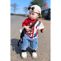 Set bộ bé trai siêu nhân áo đỏ quần jean hàng chuẩn