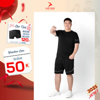 Set Bộ Big Size Nam 80 -140kg Akyoo Shop, Bộ Quần Áo Nam Thể Thao Ngoại Cỡ Bigsize Cho Người Béo- SET BO VIEN