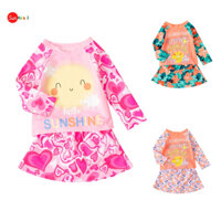 Sét bộ bơi bé gái size 2-12 tuổi Litibaby, đồ bơi cho bé gái chất dày mịn, bộ bơi cho bé gồm áo dài tay và chân váy