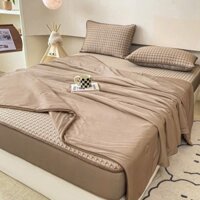 Set Bộ Chăn Ga Gối Chiếu Bọc Chun Băng Lạnh Mát Cao Cấp 4 Món KD Beddings Drap Kháng Khuẩn Mềm Mịn Mùa Hè Nhập Khẩu