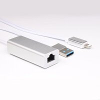 Set bộ chuyển đổi Promax RJ45 Ethernet cổng mạng, USB với nguồn sạc Lightning cho iPhone, iPad ( New Version)