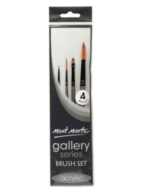 Set Bộ cọ vẽ Acrylic Mont Marte Gallery Series Brush - Bộ 4 cọ BMHS0009