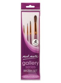 Set Bộ cọ vẽ màu nước Mont Marte Gallery Brush Set Watercolour - Bộ 4 cọ BMHS0029