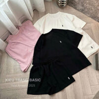 Set bộ cộc mì xốp thêu ngựa tươi trẻ 3 màu .