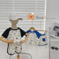 Set bộ cộc tay chất liệu cotton in hình Snoopy and Friends cho bé trai, bé gái từ 1 đến 6 tuổi Corny- 22B080