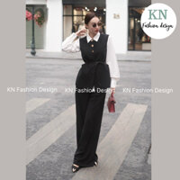 Set Bộ Công Sở 3 Món Áo Sơ Mi Trắng - Quần Âu Ống Xuông Phong Cách Hàn Quốc Sang Trọng