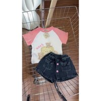 SÉT BỘ COTTON QUẦN JEAN GIẢ VÁY BÉ GÁI