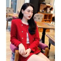 Set bộ dạ nữ tone đỏ