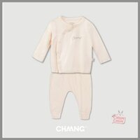 Set Bộ Dài Cotton Cúc Chéo Summer Hồng Phấn 0-6M Chaang Babychumchum