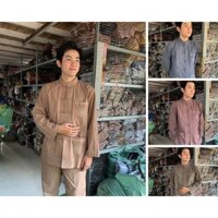 SET BỘ ĐI CHÙA CỔ TÀU NAM THÊU TÚI TAY DÀI VẢI TIXI