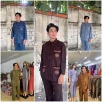 SET BỘ ĐI CHÙA CỔ TÀU NAM THÊU TÚI TAY DÀI VẢI KATE