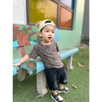 Sét Bộ Đồ Áo Thun Rách + Quần Jean Ngố Thời Trang Phong Cách Mùa Hè Cho Bé Trai