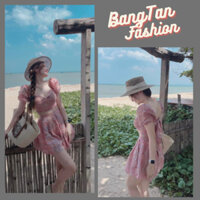 Set bộ - Đồ bộ kẻ hồng thắt nơ lưng có mút ngực mix quần giả váy 2 lớp xịn xò cho các nàng đi chơi cực xinh BangTan_shop