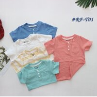 Sét  bộ đồ đi chơi đi học mặc ở nhà Tay Ngắn Cổ Tròn Thun Cotton Trẻ em  6thang  – 5 tuổi (RTN3811)- Royal KIDS