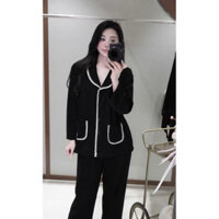 Sét bộ đồ đi ngủ màu đen from rộng