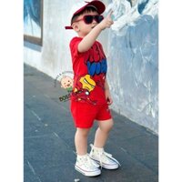 Set bộ đỏ hero iron & spider.man (9-35kg) - ThebossbabyVN - SH24415 Vải Cotton
