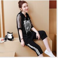 Set Bộ Đồ Lửng Mặc Nhà Áo Phối Nón