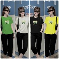 Set Bộ Đồ Lửng Thun Cotton Logo Thêu Thể Thao (4 màu 4 size lựa chọn)