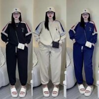 Set Bộ Đồ Nỉ Dáng Dài Nữ Họa Tiết Gấu Steye Không Nón Mùa Thu Đông – Htm Fashion