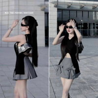 Set Bộ Đồ Nữ Áo Body Tăm Zip Mix Chân Váy Nơ Chất Thô Freesize 45-59kg Mẫu  SETAOVAYNOMPB. TP261