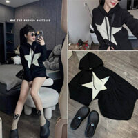 Set Bộ Đồ Nữ Áo Hoodie Ngắn Áo Thun Nữ Có Mũ Mix Quần Có Lót Trong Chất Nỉ 43-65kg Mẫu SETAONGOISAOTO.TP266