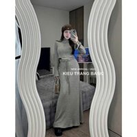 Set Bộ Đồ Nữ Áo Kiểu Nữ Cao Cổ Dài Tay Ông Loe Cổ Cao Chân Váy Suông Dáng Dài 45-58kg Mẫu SETAOCOLOTAYLOECVDDKTR. D408