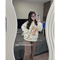 Set Bộ Đồ Nữ Áo Nỉ Áo Kiểu Nữ Dài Tay Có Mũ Quần Bomber Nỉ Bo Gấu 40-70kg mẫu SETSUTUTHOOMNHAUNOIKTRANG. TP380