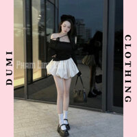 Sét Bộ Đồ Nữ , Áo trễ vai mix chân váy xòe tiểu thư Dumi Clothing