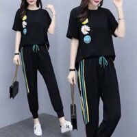 Sét Bộ Đồ Nữ Mặc Đi Chơi, Dự Tiệc Mùa Hè, Áo Phông Cotton Mát Mịn