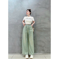 Sét bộ đồ nữ,sét bộ đi chơi áo trắng borip tay ngắn cổ tròn phối quần kaki ống suông