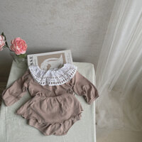 set bộ đồ thun gân giả váy em bé gái 5-15kg