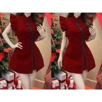 SÉT BỘ DỰ TIỆC THỜI TRANG NỮ KIỂU TRUNG HOA CHẤT NHUNG ÁO TAY CÁNH TIÊN + QUẦN CÓ TÚI THẬT