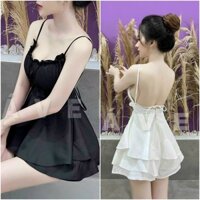SÉT BỘ ĐÙI 2 LỚP BÈO LAI( CÓ MÚT NGỰC) 2 dây cột lưng sành điệu sexy - Shop Thanh Thủy