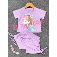 Sét Bộ Đùi Quần Có Dây Rút Thắt Nơ Hàng Cotton Loại 1 Cho Bé Gái