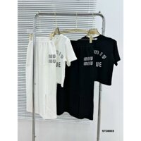 Sét Bộ Hai Món Áo Croptop Kết Hợp Chân Váy Xẻ Tà Chất Thun Gân Co Giãn Tốt Mặc Đẹp Duyên Dáng NEW UNISEX